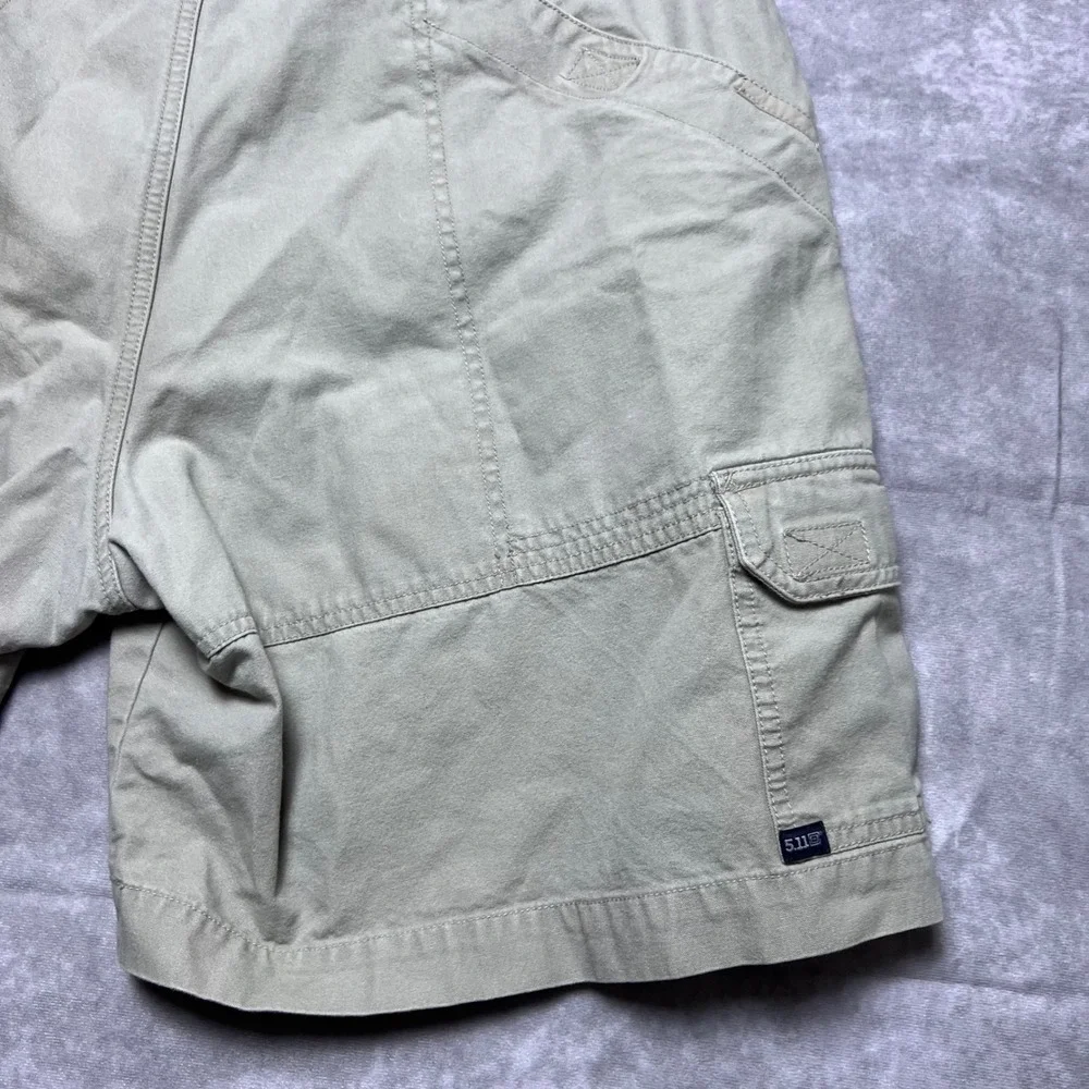 5.11 Tactical Cargo Shorts Mens 36 Khaki Tan Cotton Canvas Utility Work 73285